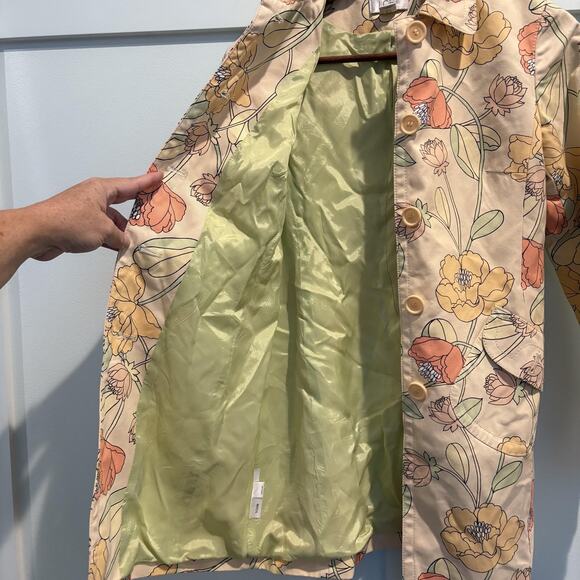Ann Taylor Loft Jacket Womens XS Petite Floral Print Spring Coat Pockets Buttons - Picture 7 of 14